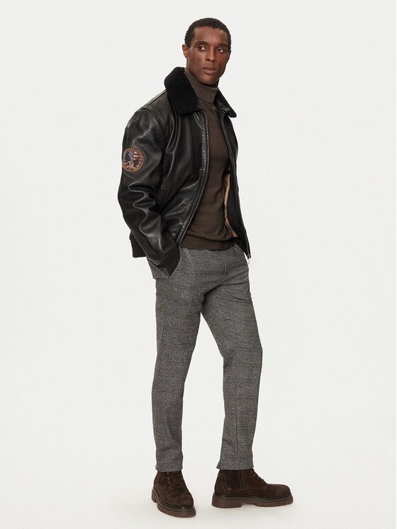 Milestone Milestone Lederjacke MS Tom 43104121070 Schwarz Regular Fit