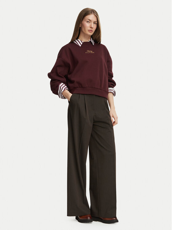 Tommy Hilfiger Tommy Hilfiger Bluza WW0WW51724 Bordowy Relaxed Fit