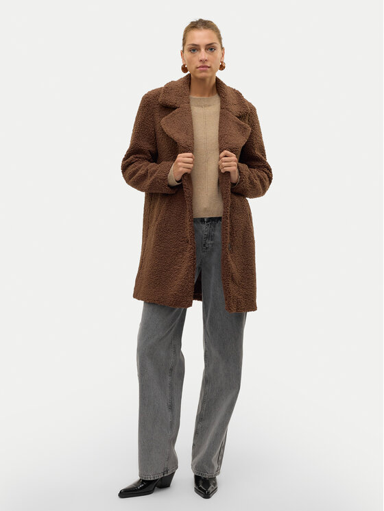 Vero Moda Vero Moda Fellmantel Kylie Teddy 10289938 Braun Loose Fit