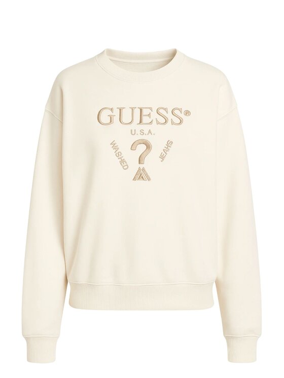Guess Guess Felpa ROBERTA CN SWEATSHIRT Beige Regular Fit