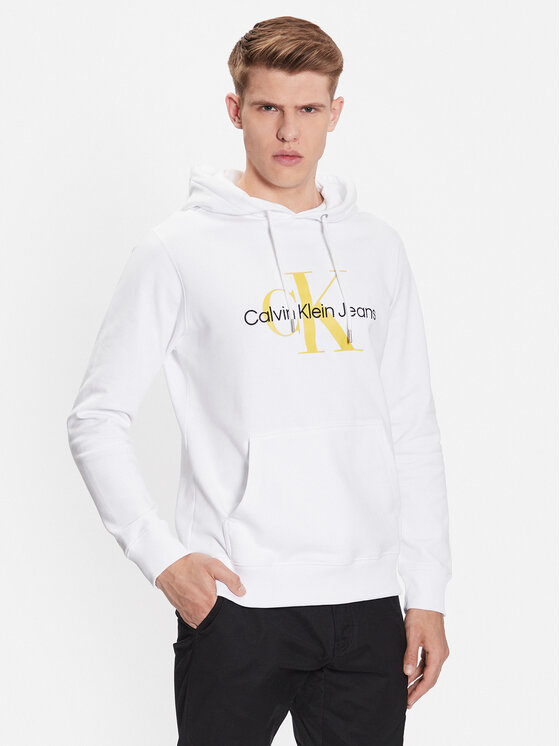 Calvin Klein Jeans Mikina J30J320805 Biela Regular Fit