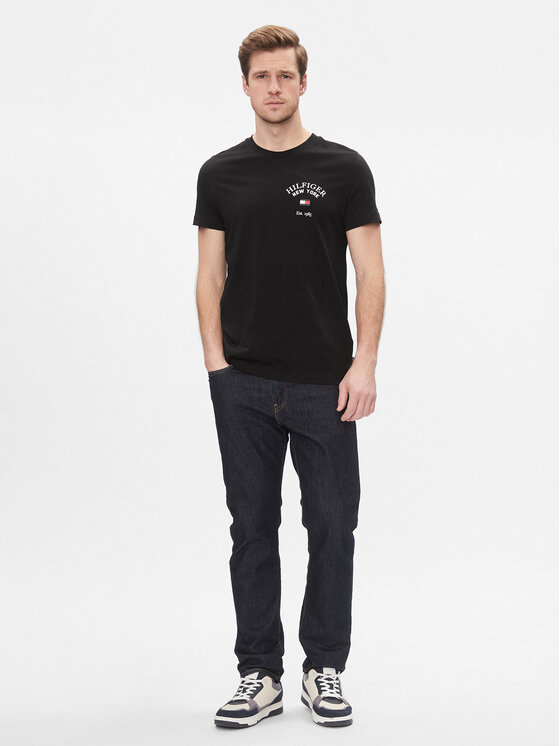 Tommy Hilfiger Tommy Hilfiger T-särk Arch Varsity Tee MW0MW33689 Must Regular Fit