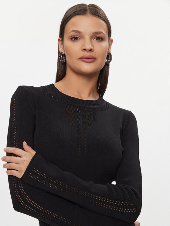 Patrizia Pepe Patrizia Pepe Úpletové šaty 8A1295/K7I5-K103 Černá Slim Fit