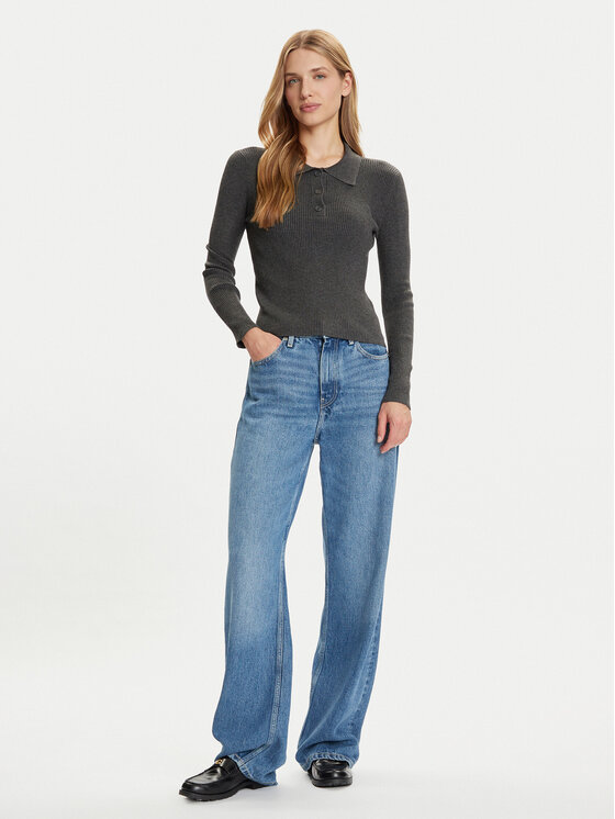 Vero Moda Vero Moda Sweter Siljerib 10336674 Szary Slim Fit