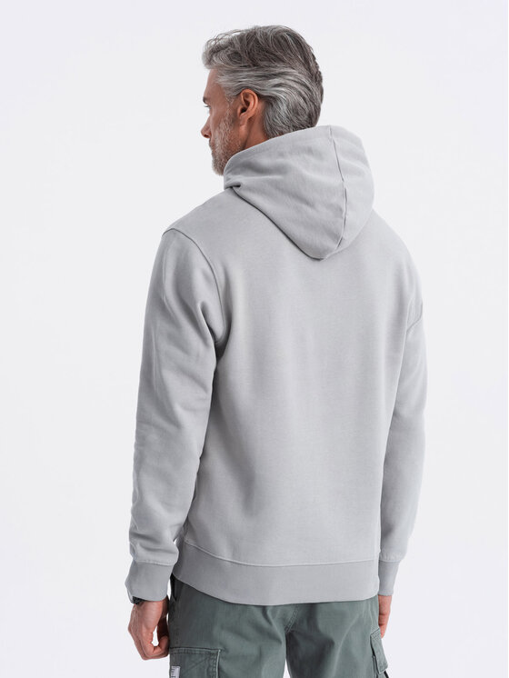 Ombre Ombre Mikina OM-SSBN-0177 Šedá Classic Fit