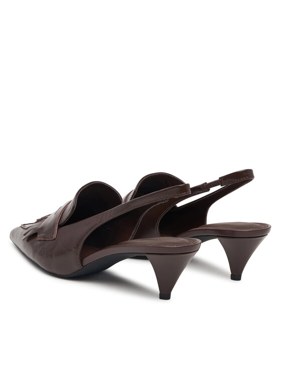 Tommy Hilfiger Tommy Hilfiger Обувки на ток Th Penny Bar Pointy Sling Back FW0FW09535 Кафяв