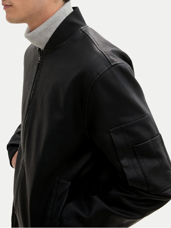 Tom Tailor Denim Tom Tailor Denim Μπουφάν από απομίμηση δέρματος 1041780 Μαύρο Regular Fit