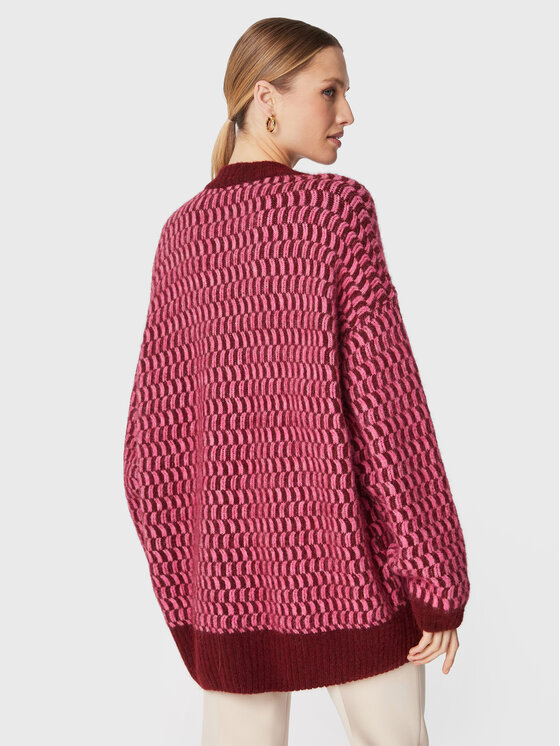 American Vintage American Vintage Kardigāns East EAST19IH22 Bordo Relaxed Fit