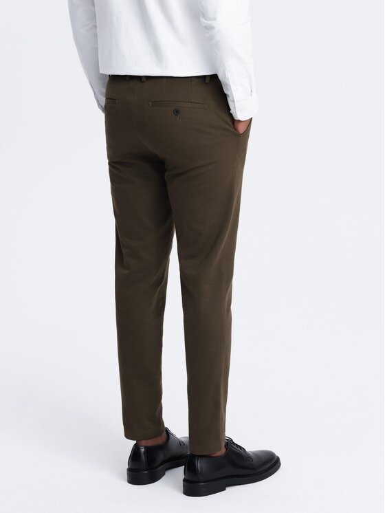 Ombre Ombre Chinosy OM-PACP-0190 Khaki Regular Fit