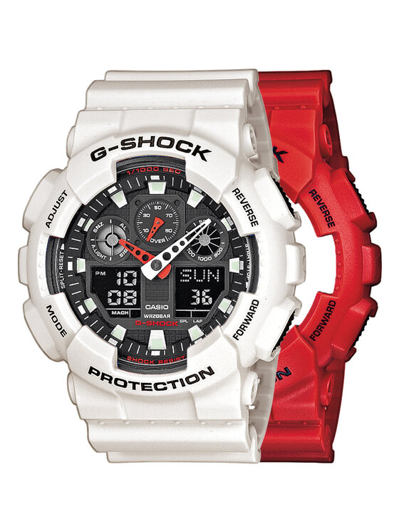 Casio Casio Hodinky SET GA-100B-4AER + BEZEL 10395292 + PASEK 10395227 Bílá