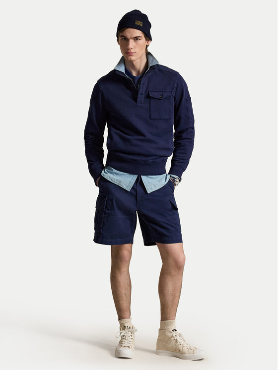 Polo Ralph Lauren Polo Ralph Lauren Kratke hlače iz tkanine 710964027005 Mornarsko modra Relaxed Fit