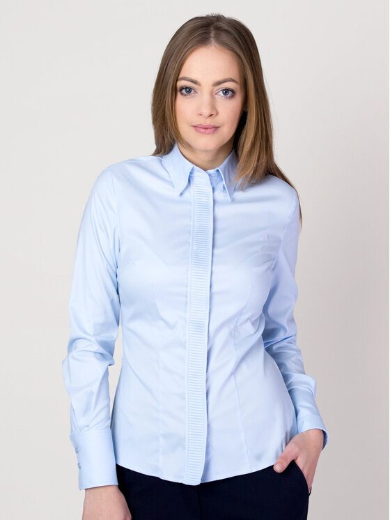 Willsoor Willsoor Koszula 60815 Niebieski Slim Fit