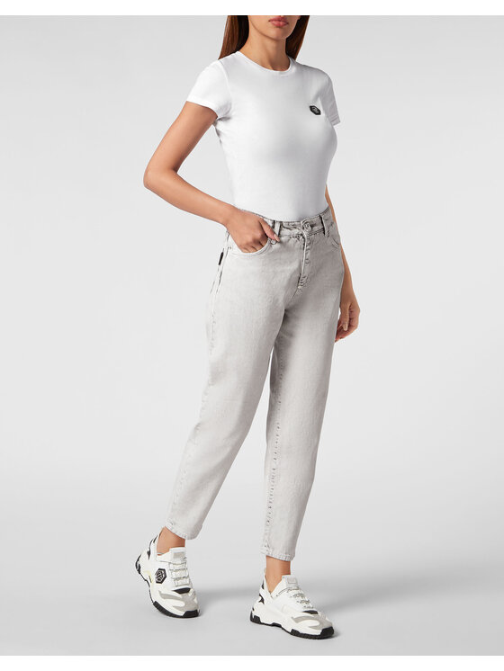 PHILIPP PLEIN PHILIPP PLEIN Jeansy 15663 Biały Mom Fit