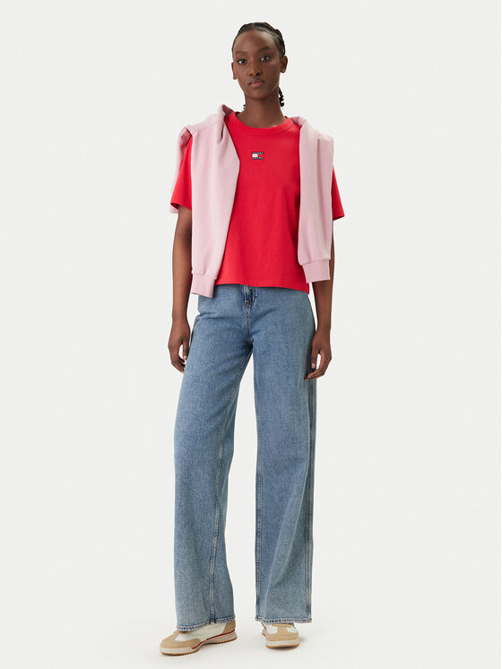 Tommy Jeans Tommy Jeans T-Shirt DW0DW22202 Červená Boxy Fit