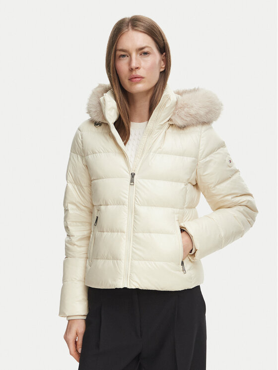 Tommy Hilfiger Tommy Hilfiger Daunenjacke WW0WW51516 Creme Slim Fit