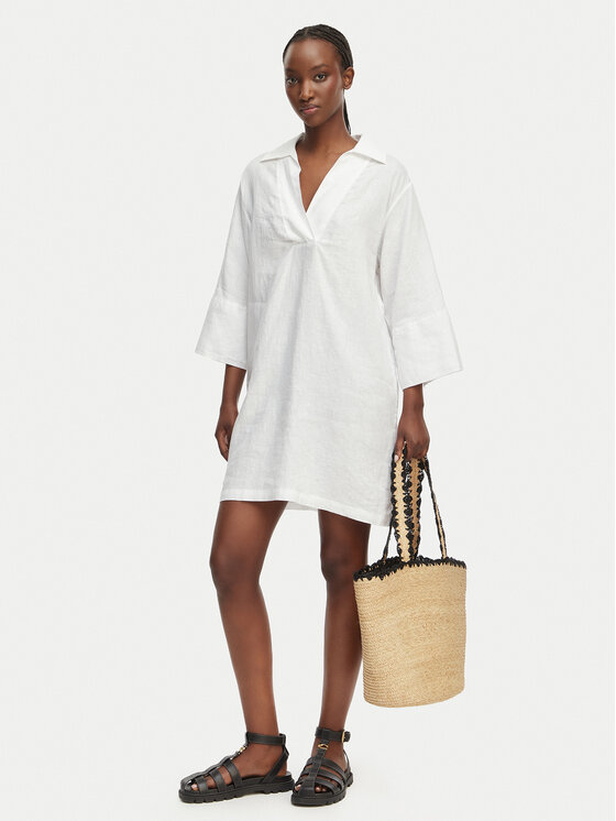 Gant Gant Sommerkleid 4503508 Weiß Relaxed Fit