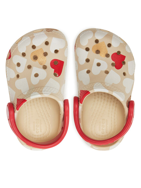 Crocs Crocs Παντόφλες Classic Heart Print Clog T 206832 Μπεζ