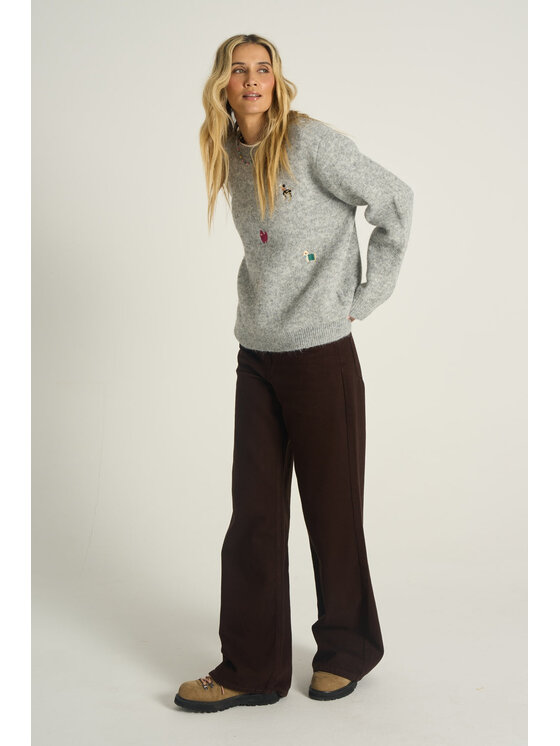 NAOKO NAOKO Sweter Cozy Tails Szary Regular Fit