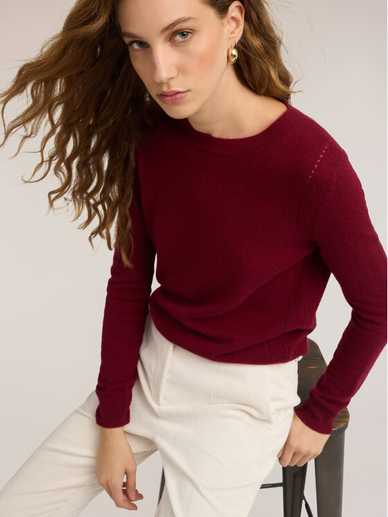Motivi Motivi Sweter M389W004099N036 Bordowy Regular Fit