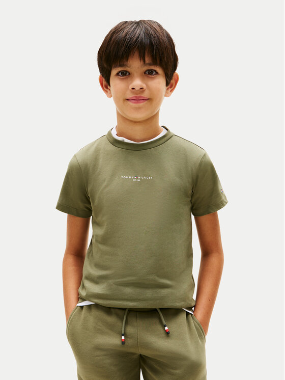 Tommy Hilfiger Tommy Hilfiger Тишърт Essential Logo KB0KB09666 Зелен Regular Fit