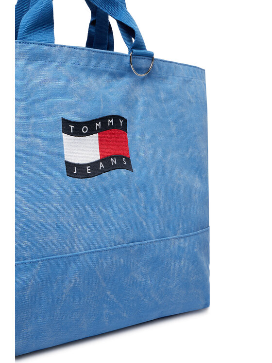 Tommy Jeans Tommy Jeans Handtasche Wavy Flag Canvas Tote Bag AW0AW18466 Blau
