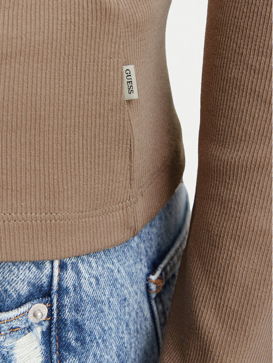 Guess Jeans Guess Jeans Bluzka W6YP14 K3821 Beżowy Slim Fit