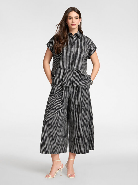 Elena Mirò Elena Mirò Pantaloni di tessuto P004P100492N001 Nero Cropp Fit