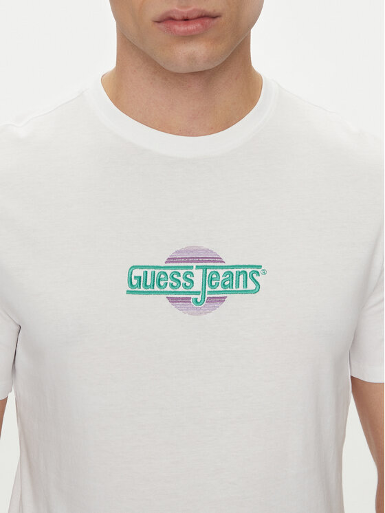 Guess Jeans Guess Jeans Marškinėliai M5GI23 K8HM0 Balta Slim Fit