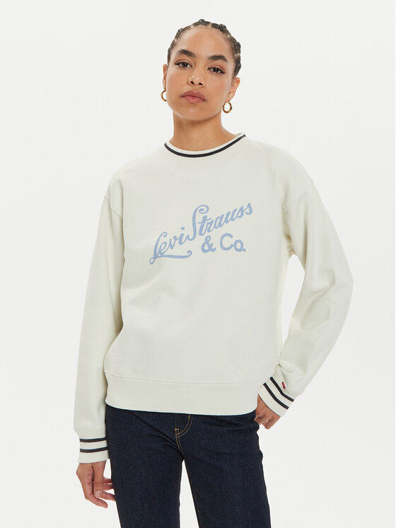 Levi's Mikina Heritage 0002L-0001 Écru Regular Fit