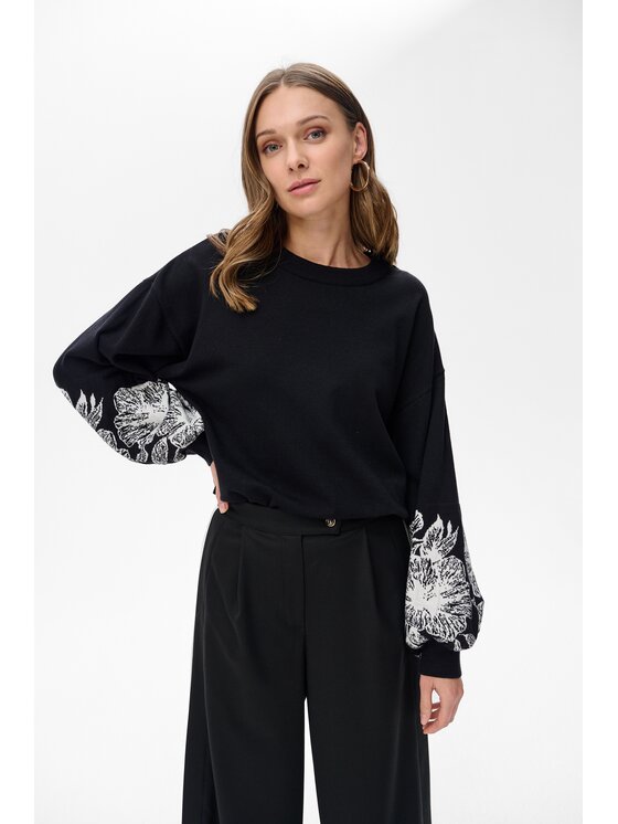 blue shadow blue shadow Sweter Iben Czarny Regular Fit
