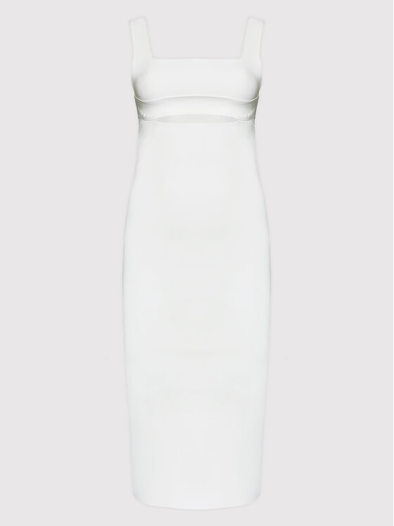 Victoria Victoria Beckham Victoria Victoria Beckham Cocktail obleka Cut Out 1222KDR003590A Bela Slim Fit