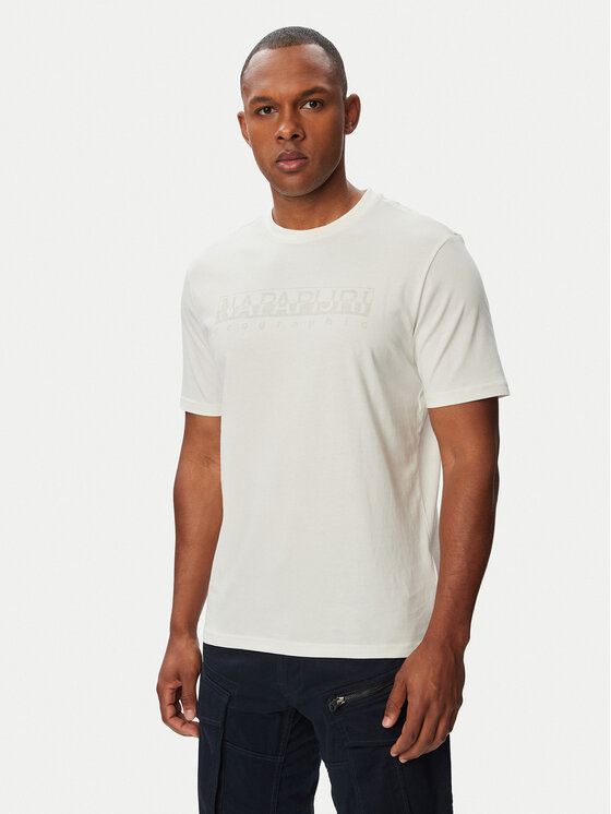 Napapijri Tricou S-Bollo SS 3 NP0A8BAF Alb Regular Fit