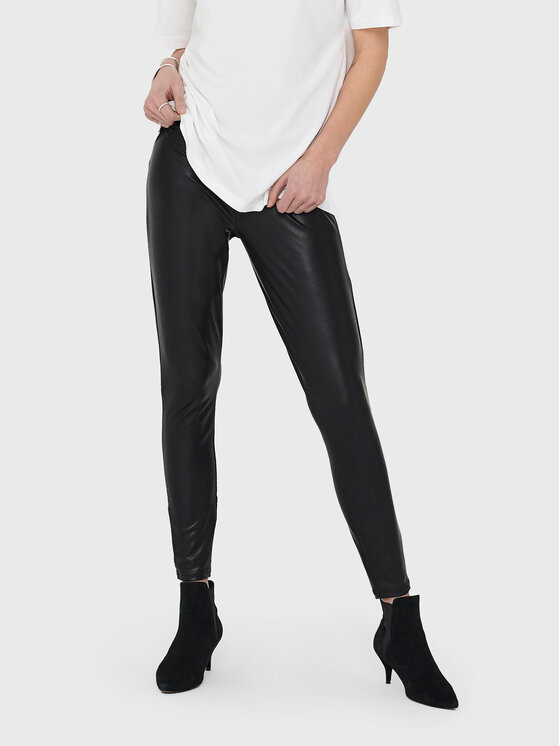 ONLY Leggings Cool Coated 15187844 Crna Extra Slim Fit