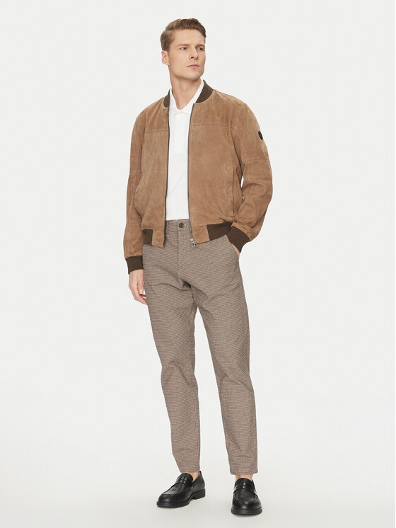 JOOP! JOOP! Kurtka skórzana 17 Pios 80000774 Beżowy Regular Fit