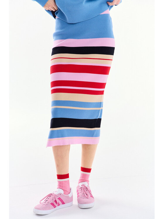 NAOKO NAOKO Spódnica ołówkowa Candy Skyline Czerwony Regular Fit