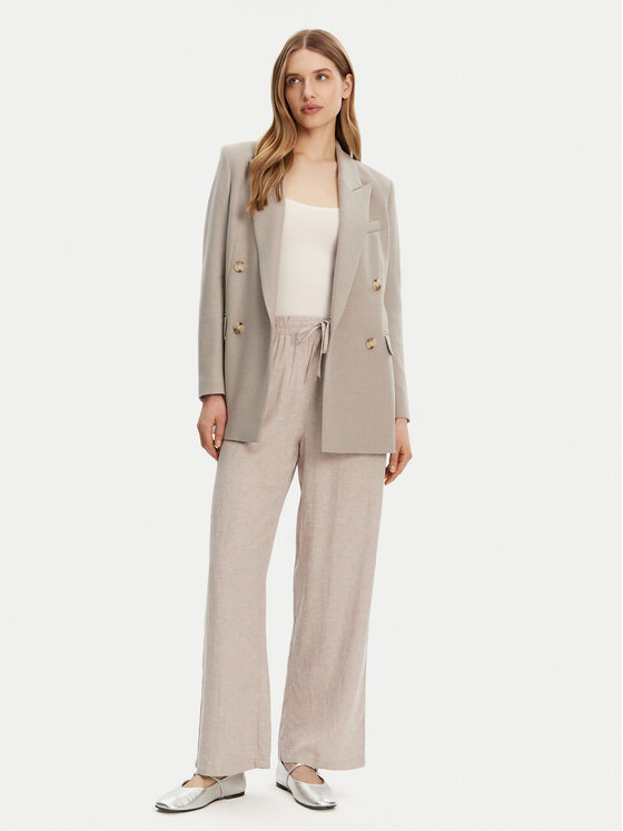 Vero Moda Vero Moda Kalhoty z materiálu Linn 10305091 Šedá Loose Fit