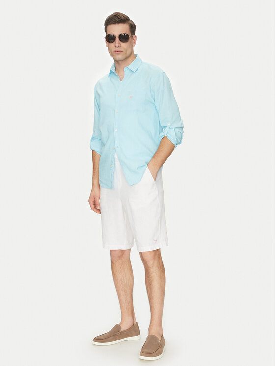 Guess Guess Šortky z materiálu F5GD00 WH4J0 Bílá Regular Fit