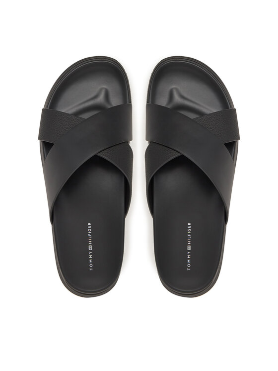Tommy Hilfiger Tommy Hilfiger Natikači D Density Hilfiger Lth Cc Sand FM0FM05358 Črna