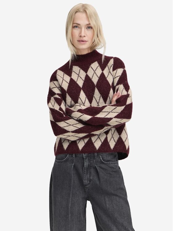 b.young b.young Πουλόβερ Maglione BYNAFTA Μπορντό Regular Fit