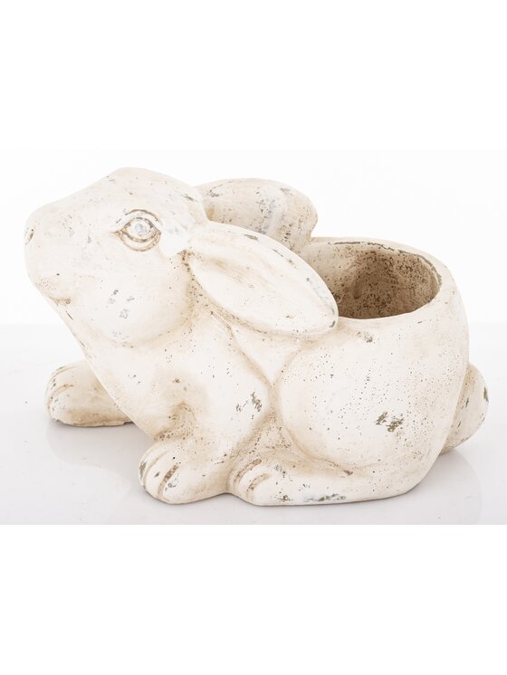 MIAhome MIAhome Osłonka cementowa 15x13x22 cm KRÓLIK Biały