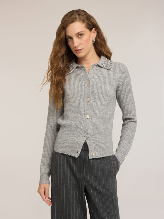 Motivi Motivi Cardigan M575W004293N013 Grigio Regular Fit