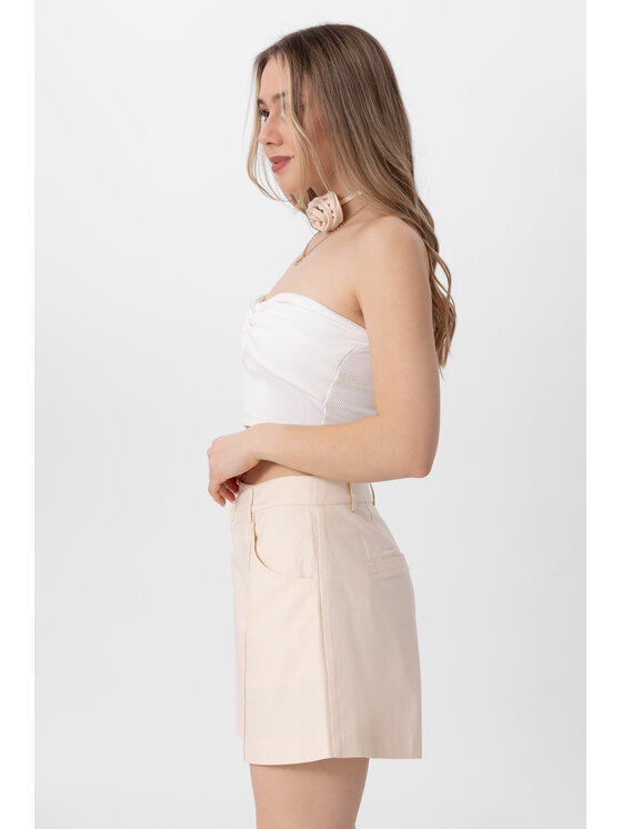 LAURELLA LAURELLA Šortky z materiálu 3UL018 Béžová Regular Fit