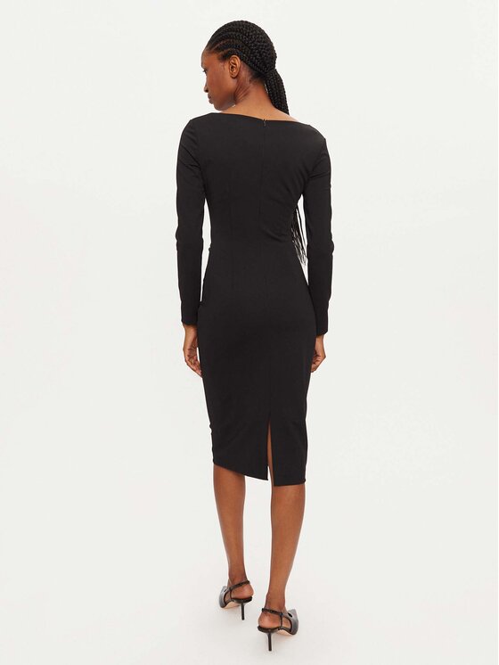 Rinascimento Rinascimento Sukienka koktajlowa 1000769142439 Czarny Regular Fit
