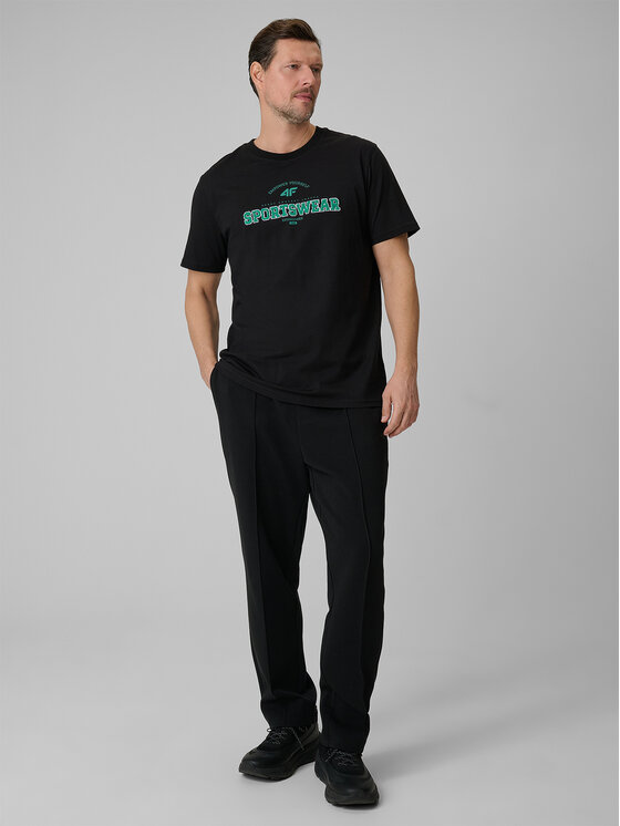 4F 4F T-Shirt SPORTS CLUB Czarny Regular Fit