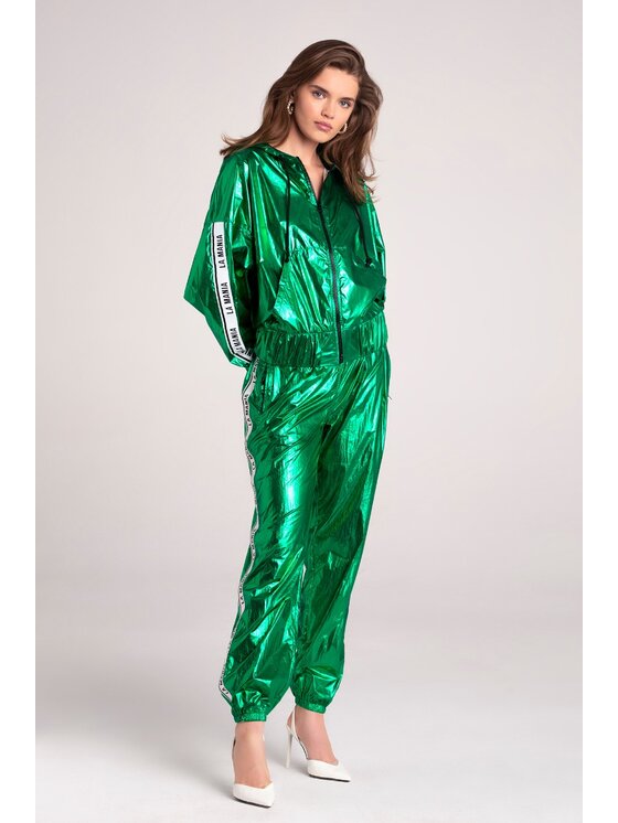 La Mania La Mania Spodnie dresowe CALLE Zielony Classic Fit