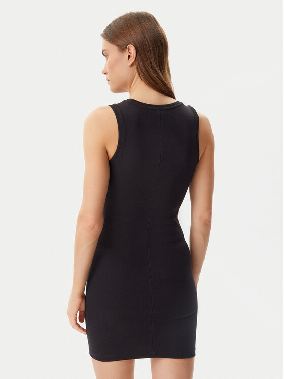 Tommy Jeans Tommy Jeans Rochie de zi Essential DW0DW20674 Negru Slim Fit