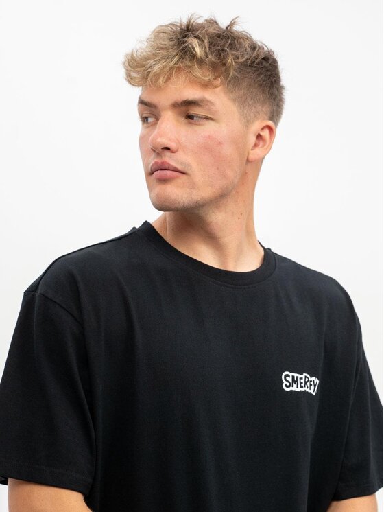 Smerfy Smerfy T-Shirt Koszulka Z Krótkim Rękawem Oversize Męska Czarna Smerfy Cartoon L Czarny Oversize