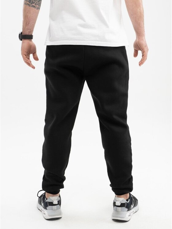 Jigga Wear Jigga Wear Spodnie materiałowe Spodnie Dresowe Męskie Czarne / Żółte Jigga Wear Name Patch M Czarny Regular Fit