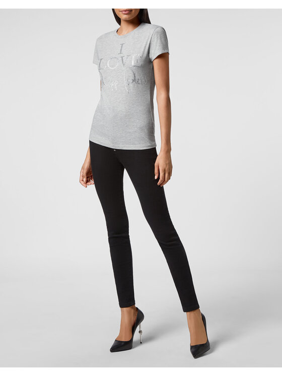 PHILIPP PLEIN PHILIPP PLEIN T-Shirt 3249 Szary Regular Fit