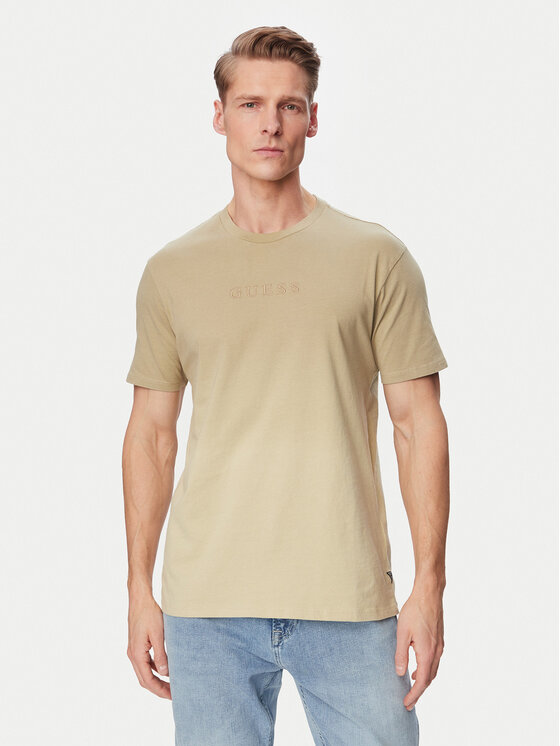 Guess Tricou M6GI29 K3258 Bej Regular Fit